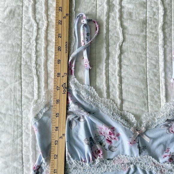 Laura Ashley Babydoll Cami Top Lingerie Womens Coquette Pastel Feminine Floral L - Picture 6 of 8